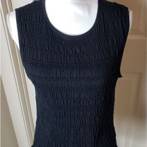 Beaded black stretchy tank top